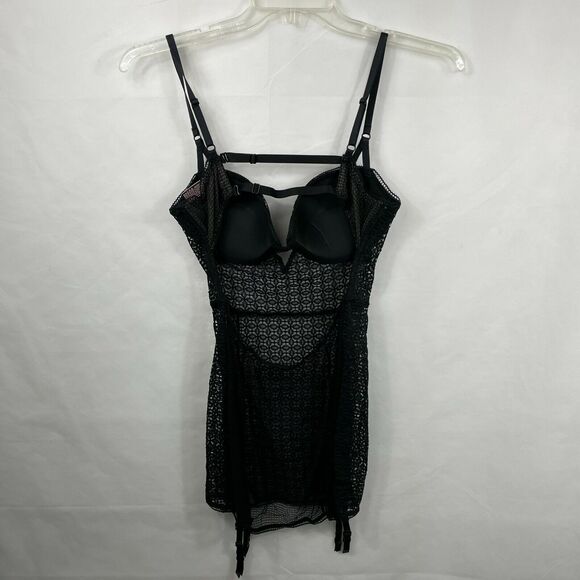 Victoria Secret Lace Corset bustier garter straps sz 36C padded bra allover lace - Picture 13 of 16